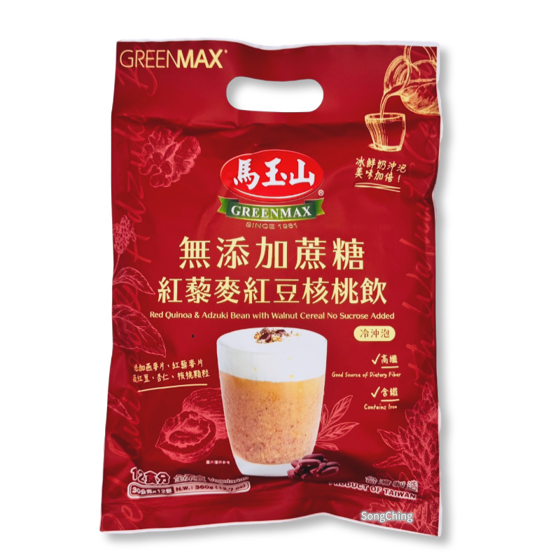 Red Quinoa Adzuki Bean with Walnut Cereal 360g|無添加蔗糖 紅藜麥紅豆核桃飲 360克